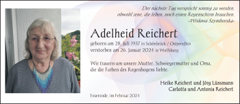 Traueranzeige von Adelheid Reichert von Frankenpost