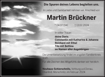 Traueranzeige von Martin Brückner von Südthüringer Presse