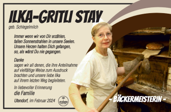 Traueranzeige von Ilka-Gritli Stay von Südthüringer Presse