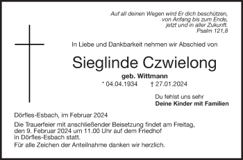 Traueranzeige von Sieglinde Czwielong von Neue Presse Coburg