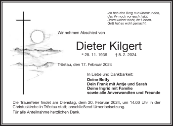 Traueranzeige von Dieter Kilgert von Frankenpost
