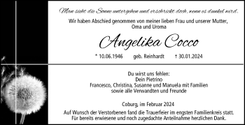 Traueranzeige von Angelika Cocco von Neue Presse Coburg