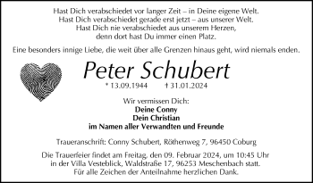 Traueranzeige von Peter Schubert von Neue Presse Coburg