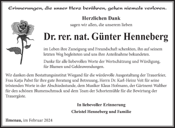 Traueranzeige von Günter Henneberg von Südthüringer Presse
