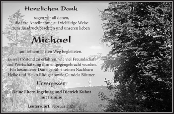 Traueranzeige von Michael Kuhnt von Südthüringer Presse