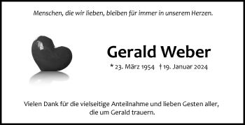 Traueranzeige von Gerald Weber von Frankenpost