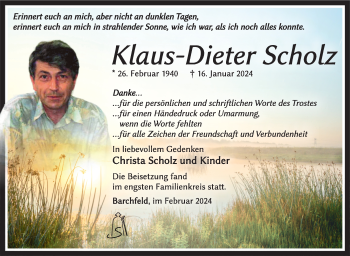 Traueranzeige von Klaus-Dieter Scholz von Südthüringer Presse