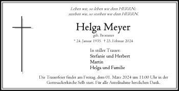 Traueranzeige von Helga Meyer von Frankenpost