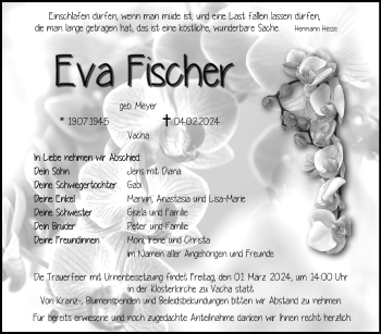 Traueranzeige von Eva Fischer von Südthüringer Presse