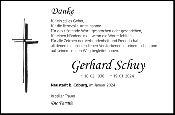 Traueranzeige von Gerhard Schub von Neue Presse Coburg