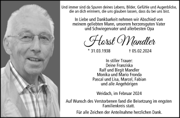 Traueranzeige von Horst Mandler von Neue Presse Coburg