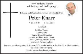 Traueranzeige von Peter Knarr von Frankenpost