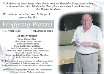 Traueranzeige von Wolfgang Wenzel von Südthüringer Presse