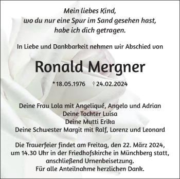 Traueranzeige von Ronald Mergner von Frankenpost