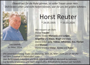 Traueranzeige von Horst Reuter von Neue Presse Coburg