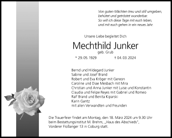 Traueranzeige von Mechthild Junker von Neue Presse Coburg