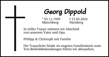 Traueranzeige von Georg Dippold von Frankenpost