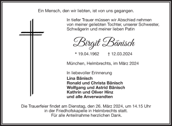 Traueranzeige von Birgit Bänisch von Frankenpost