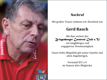Traueranzeige von Gerd Rauch von Südthüringer Presse