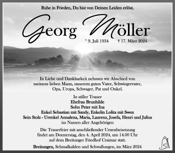 Traueranzeige von Georg Möller von Südthüringer Presse