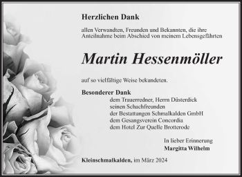 Traueranzeige von Martin Hessenmöller von Südthüringer Presse