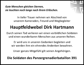 Traueranzeige von Dirk Hartmann von Südthüringer Presse