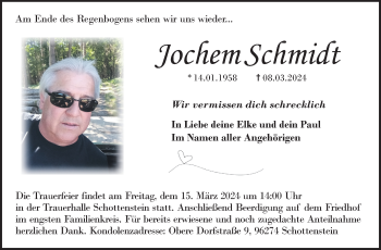 Traueranzeige von Jochem Schmidt von Neue Presse Coburg