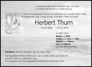 Traueranzeige von Herbert Thurn von Neue Presse Coburg