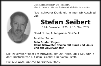 Traueranzeige von Stefan Seibert von Frankenpost