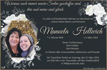 Traueranzeige von Manuela Hellwich von Südthüringer Presse