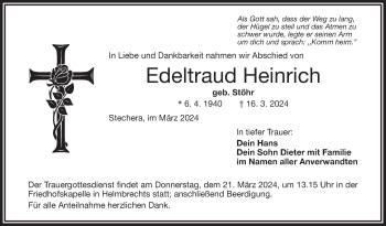 Traueranzeige von Edeltraud Heinrich von Frankenpost