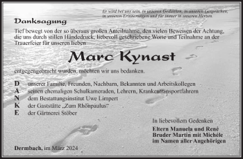Traueranzeige von Marc Kynast von Südthüringer Presse