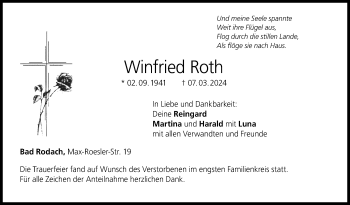 Traueranzeige von Winfried Roth von Neue Presse Coburg