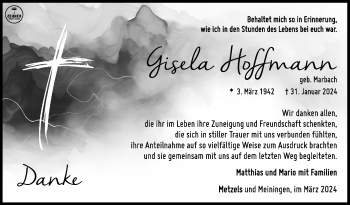 Traueranzeige von Gisela Hoffmann von Südthüringer Presse