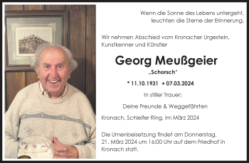 Traueranzeige von Georg Meußgeier von Neue Presse Coburg