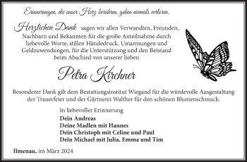 Traueranzeige von Petra Kirchner von Südthüringer Presse