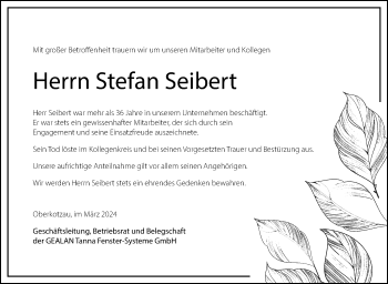 Traueranzeige von Stefan Seibert von Frankenpost