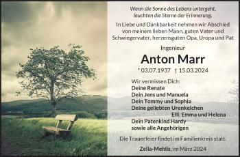 Traueranzeige von Anton Marr von Südthüringer Presse