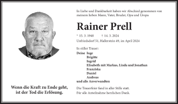 Traueranzeige von Rainer Prell von Frankenpost