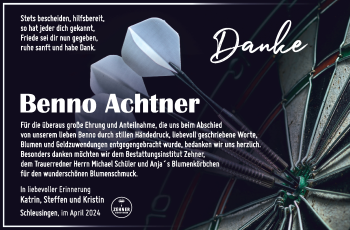 Traueranzeige von Benno Achtner von Südthüringer Presse