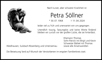 Traueranzeige von Petra Söllner von Neue Presse Coburg
