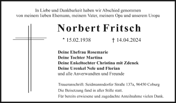 Traueranzeige von Norbert Fritsch von Neue Presse Coburg