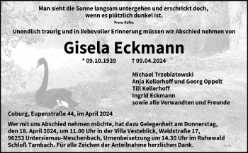 Traueranzeige von Gisela Eckmann von Neue Presse Coburg