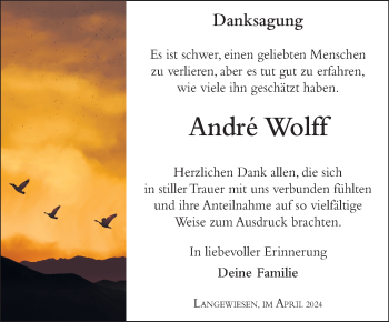Traueranzeige von André Wolff von Südthüringer Presse