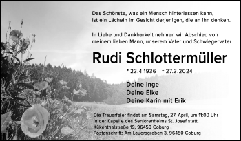 Traueranzeige von Rudi Schlottermüller von Neue Presse Coburg