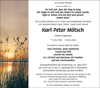 Traueranzeige von Karl-Peter Mötsch von Frankenpost