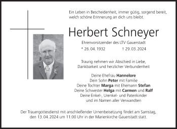 Traueranzeige von Herbert Schneyer von Neue Presse Coburg