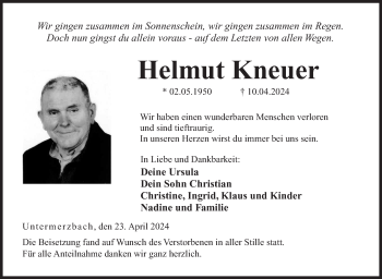 Traueranzeige von Helmut Kneuer von Neue Presse Coburg