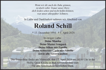 Traueranzeige von Roland Schill von Frankenpost