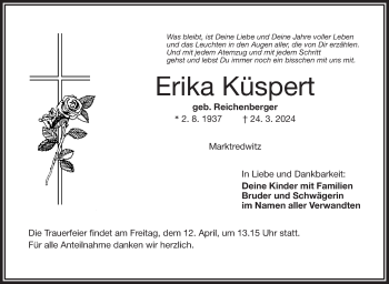 Traueranzeige von Erika Küspert von Frankenpost